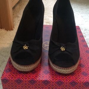 Tory Burch canvas wedges, size 10.5